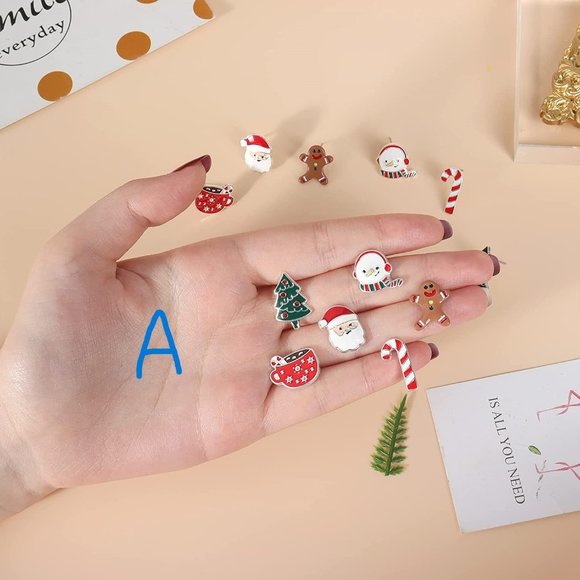 New Christmas Earrings Set Snowman Dangle Drop Earrings Christmas Tree J… - Picture 5 of 11